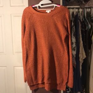 Rust colored slightly sparkly sweater.